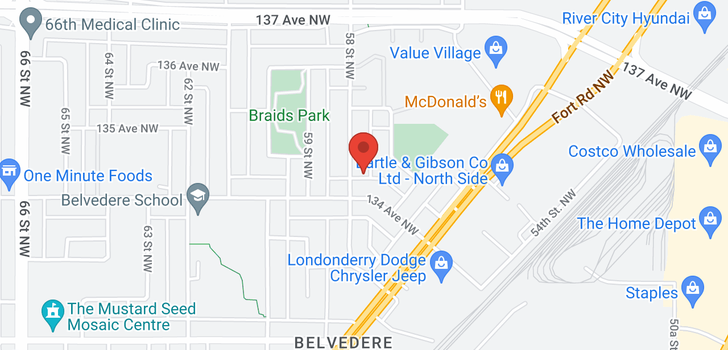 map of 13407 58 ST NW